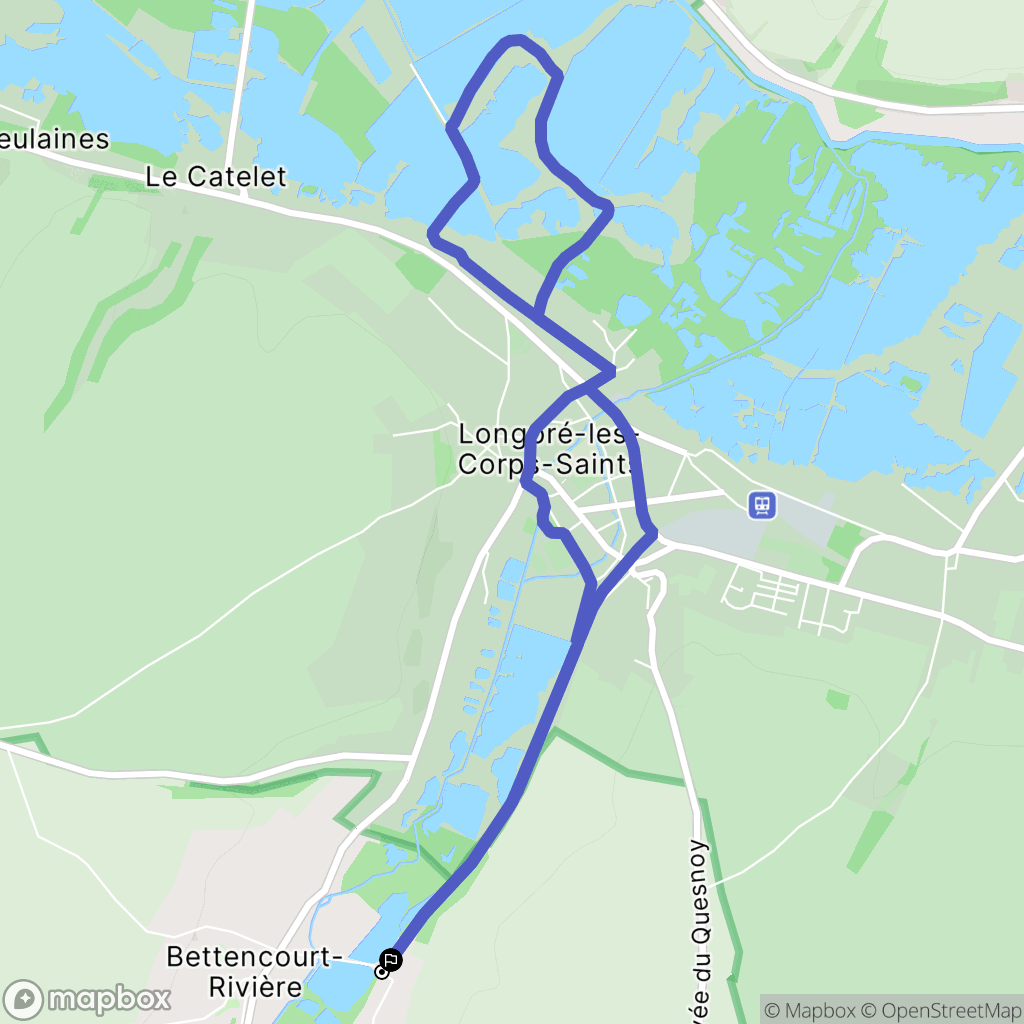 Bettencourt-Rivière : carte du parcours de randonnée - France