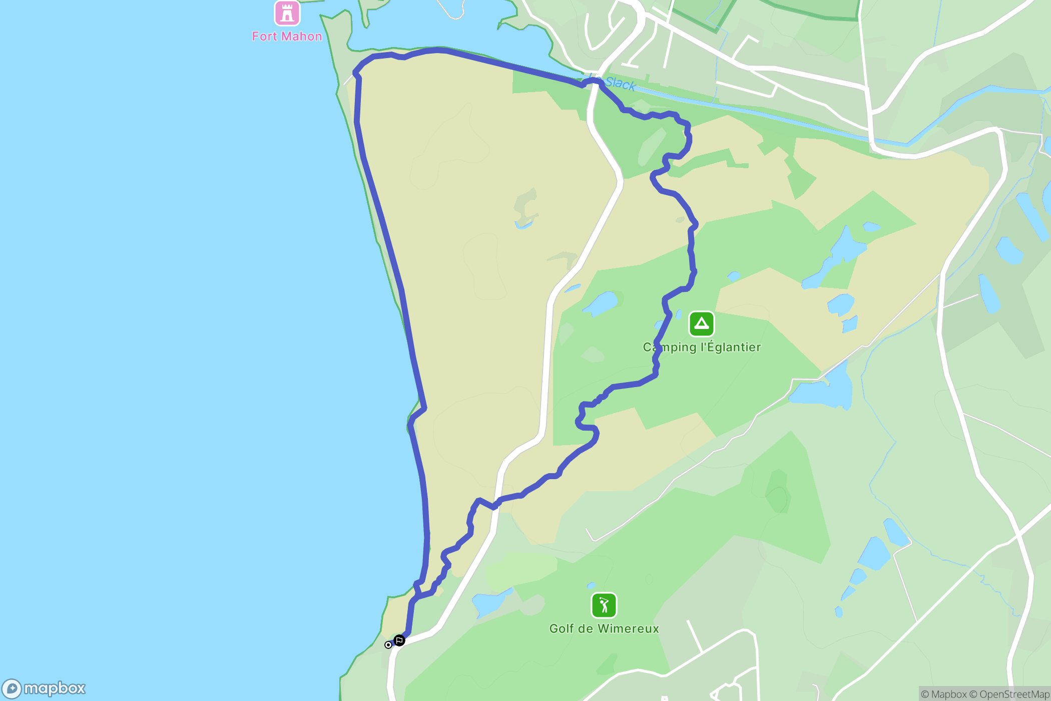 Wimereux : carte du parcours de randonnée - France