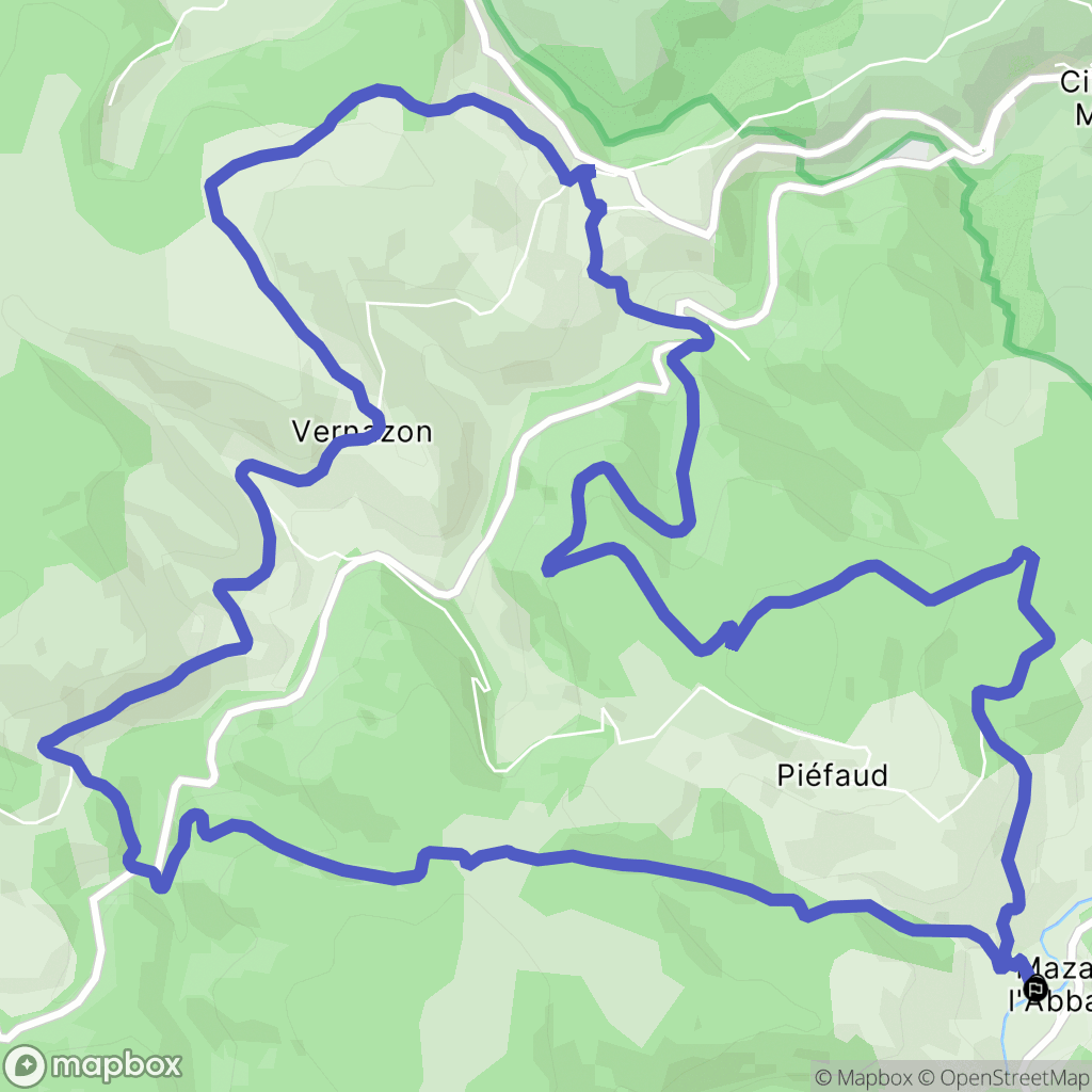 Mazan-l'Abbaye : carte du parcours de randonnée - France