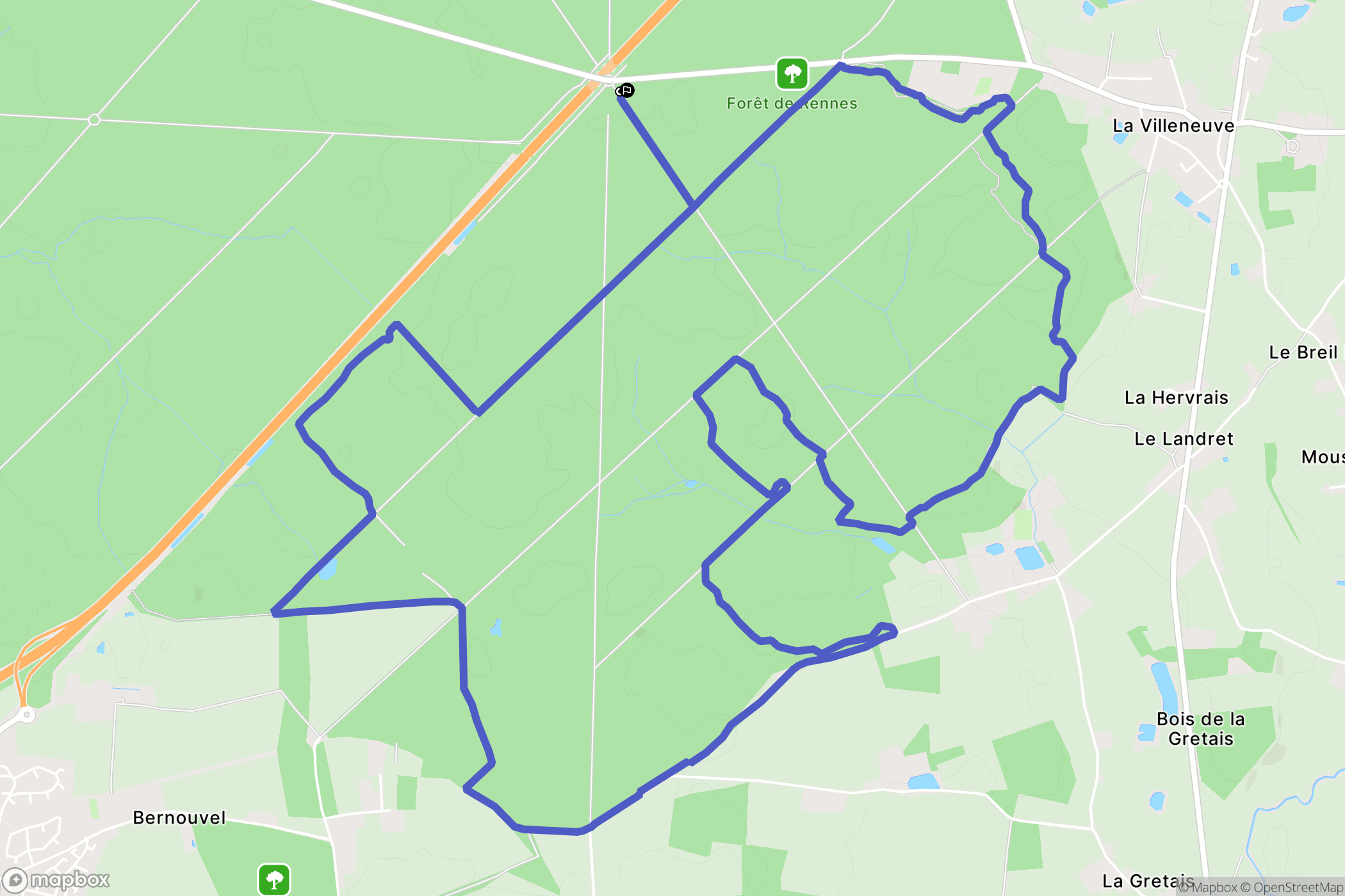 Liffré : carte du parcours de randonnée - France