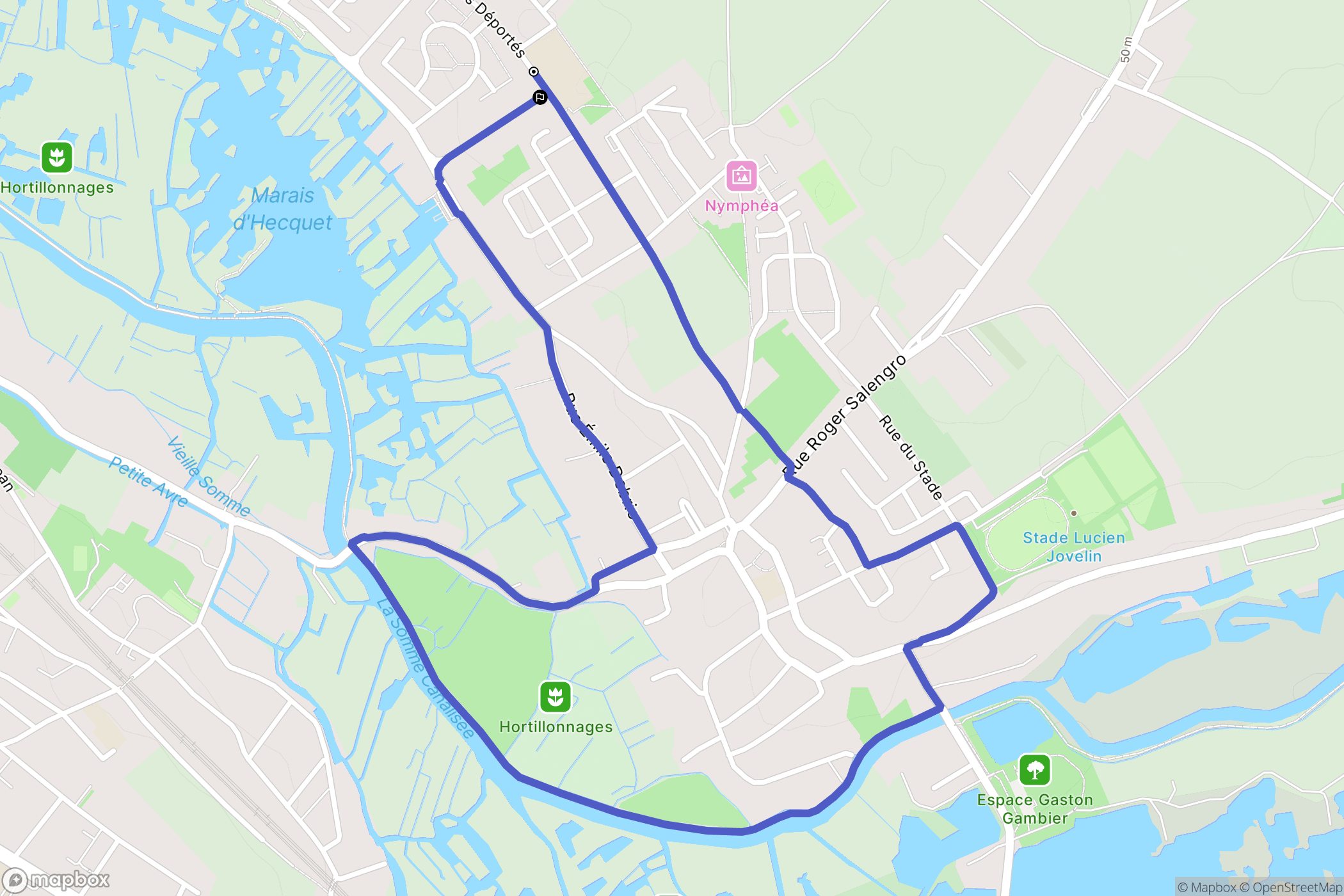 Camon : carte du parcours de randonnée - France
