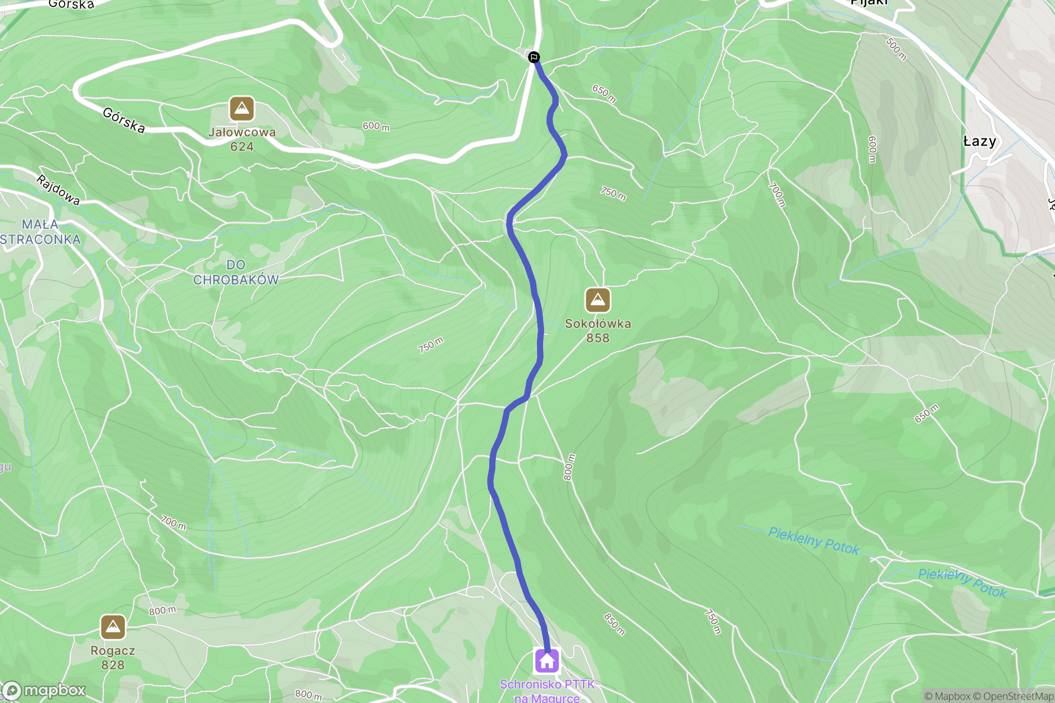 Wilkowice: mapa trasy - Poland