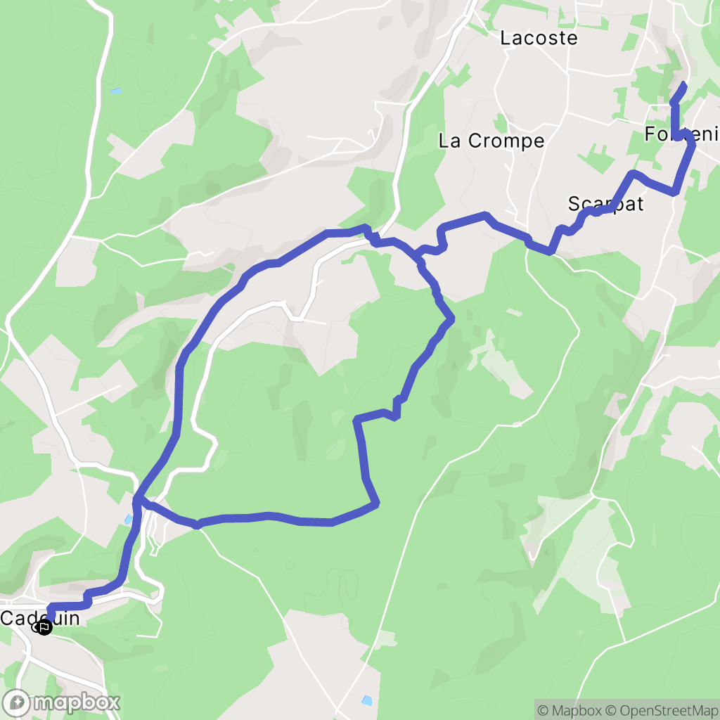 Le Buisson-de-Cadouin : carte du parcours de randonnée - France