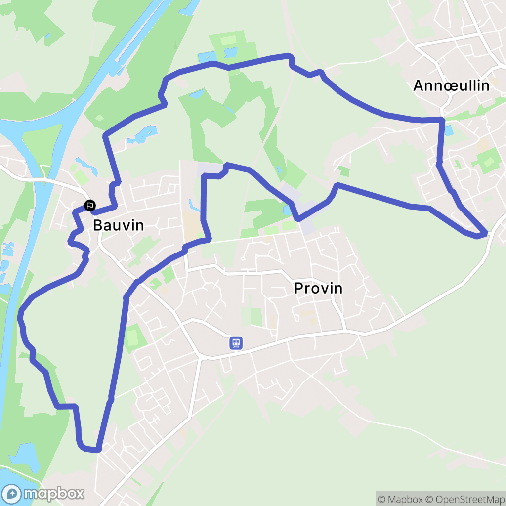 Bauvin : carte du parcours de randonnée - France