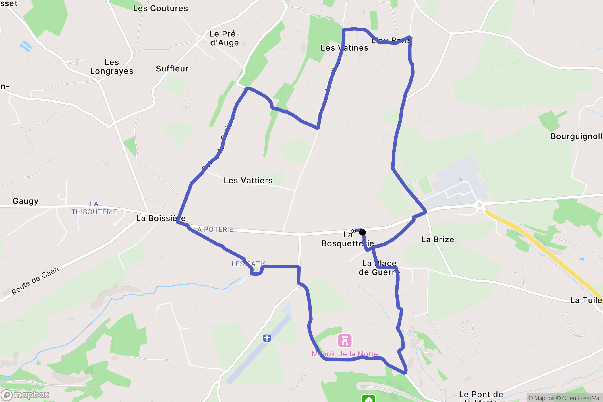 Le Pré-d'Auge : carte du parcours de randonnée - France