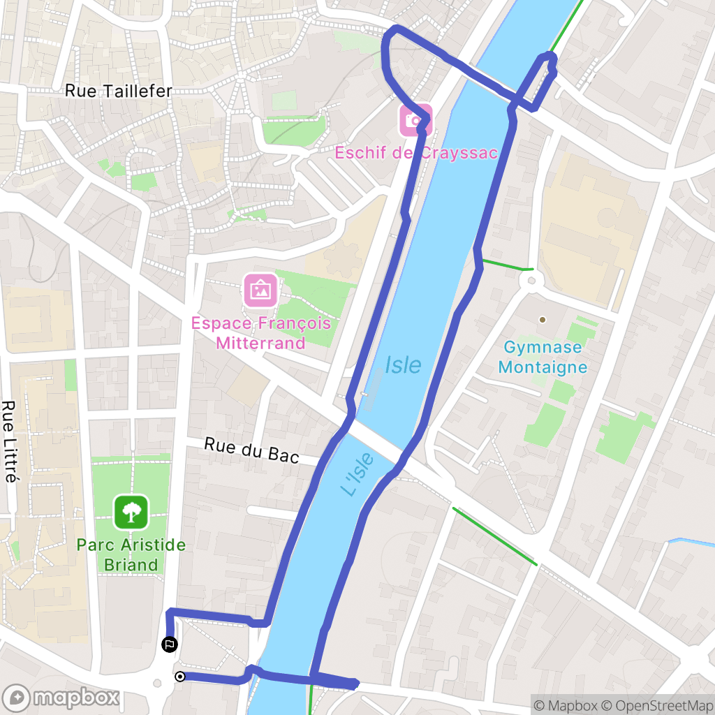 Périgueux : carte du parcours de randonnée - France