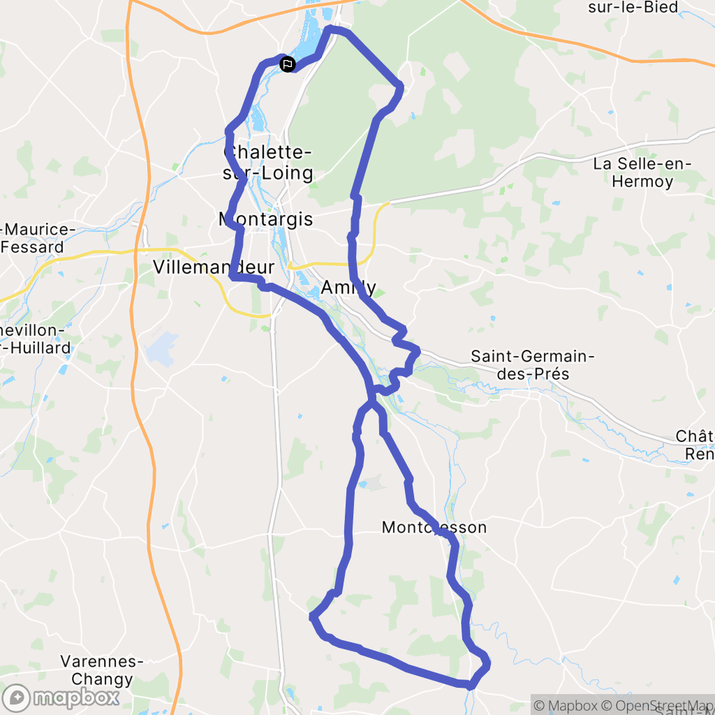 Cepoy : carte du parcours de randonnée - France