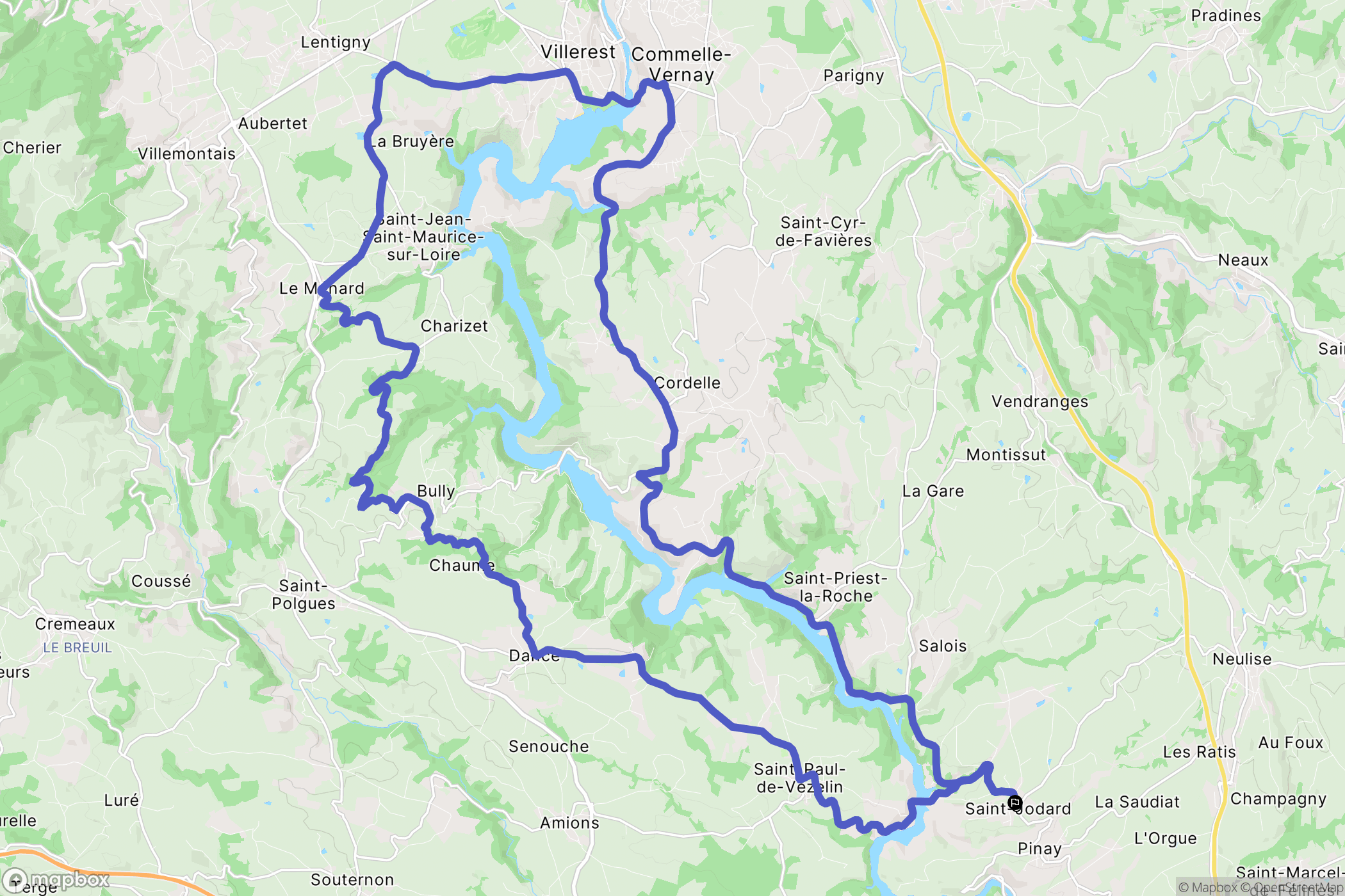Saint-Jodard : carte du parcours de randonnée - France