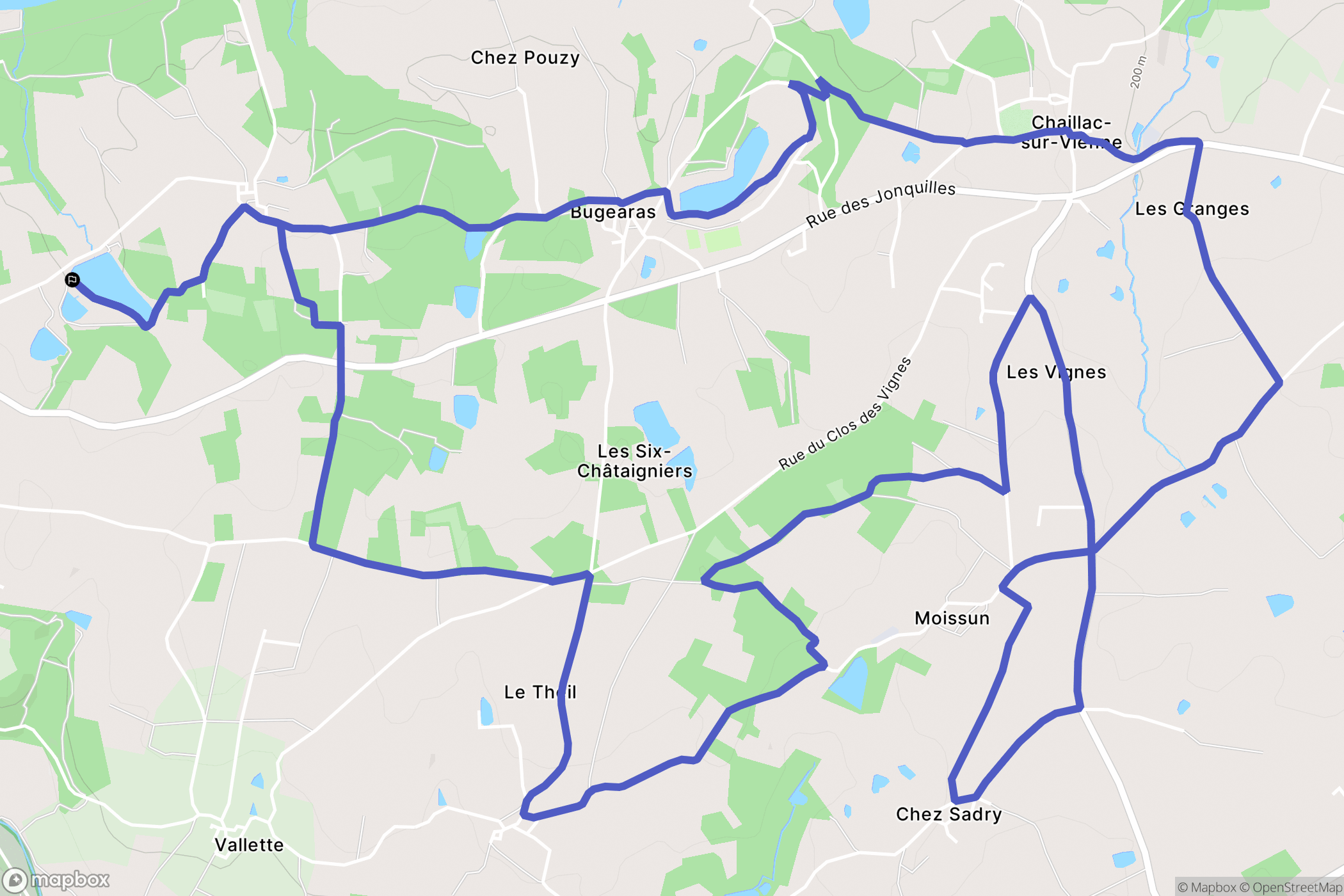 Saillat-sur-Vienne : carte du parcours de randonnée - France