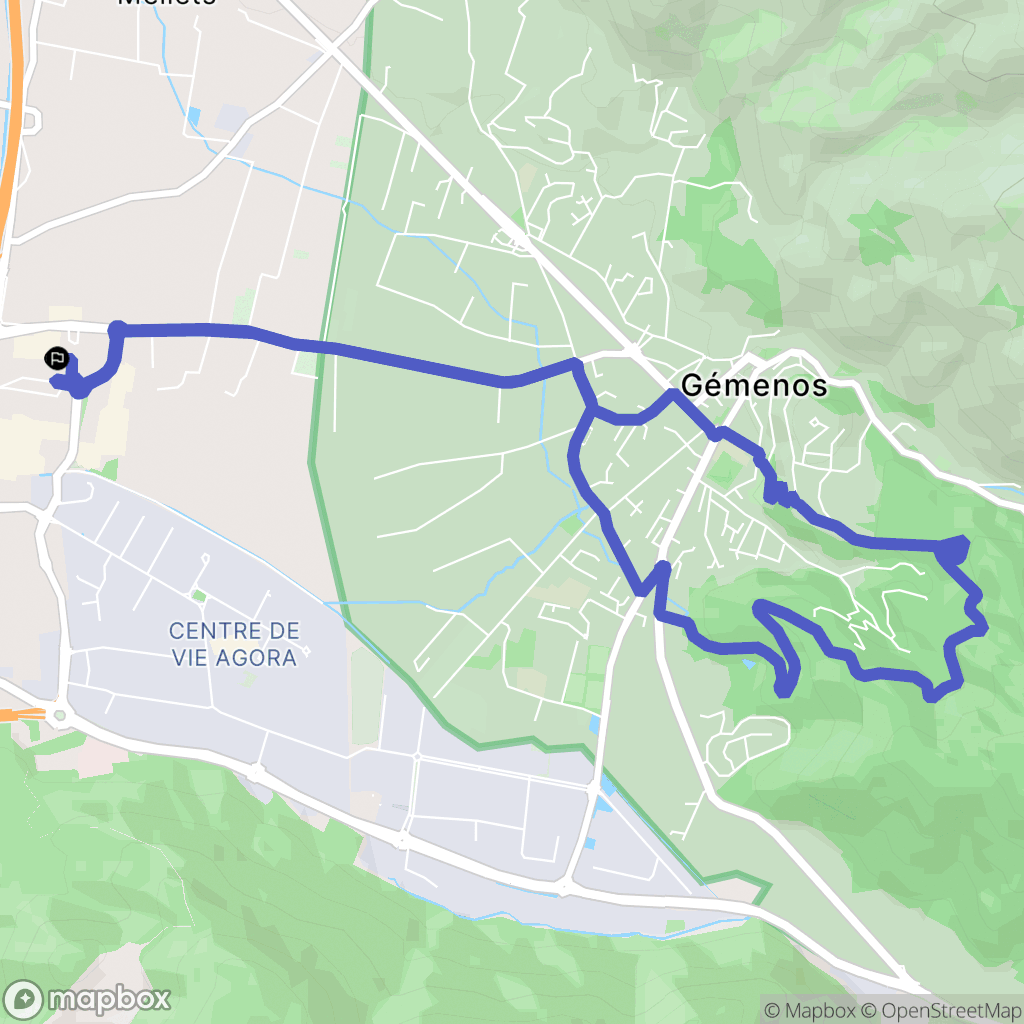 Aubagne : carte du parcours de randonnée - France