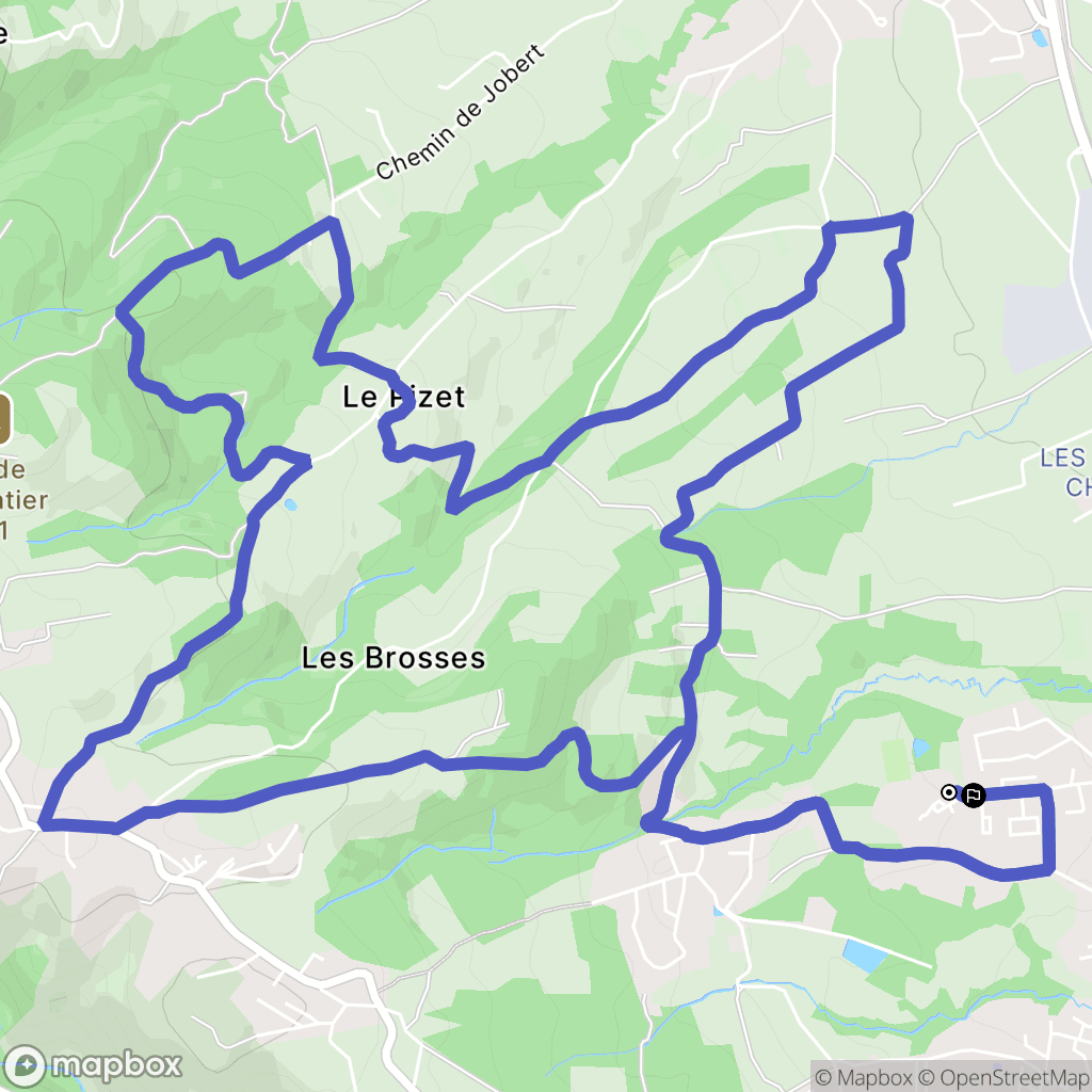 Montbrison : carte du parcours de randonnée - France