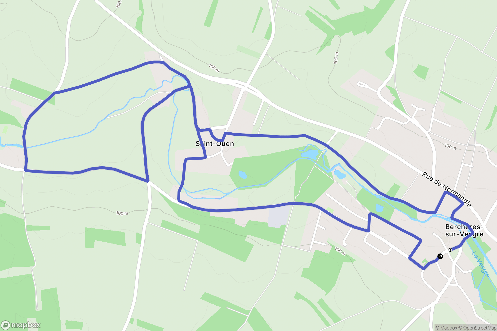 Berchères-sur-Vesgre : carte du parcours de randonnée - France