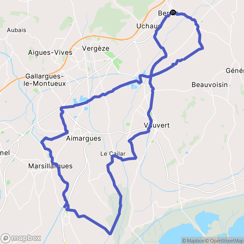 Bernis : carte du parcours de randonnée - France