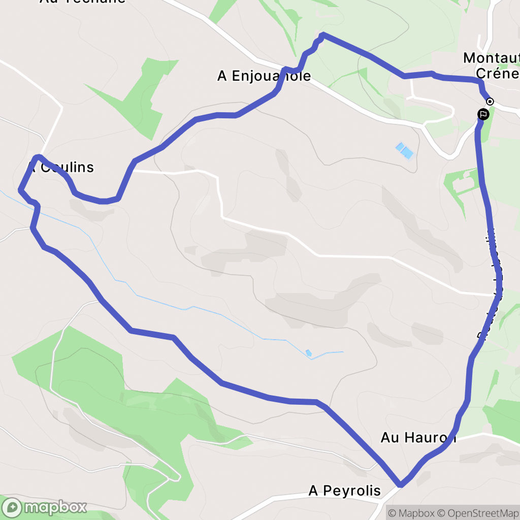 Montaut-les-Créneaux : carte du parcours de randonnée - France