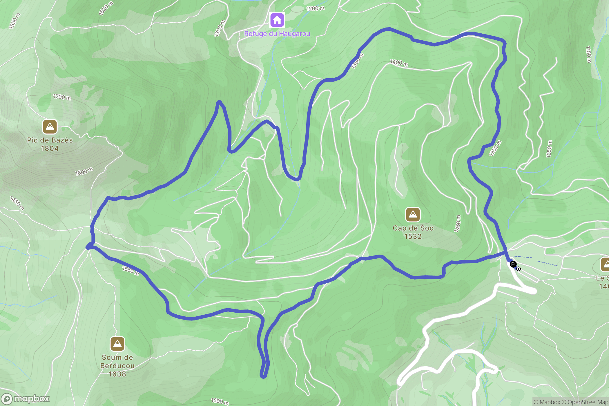 Aucun : carte du parcours de randonnée - France