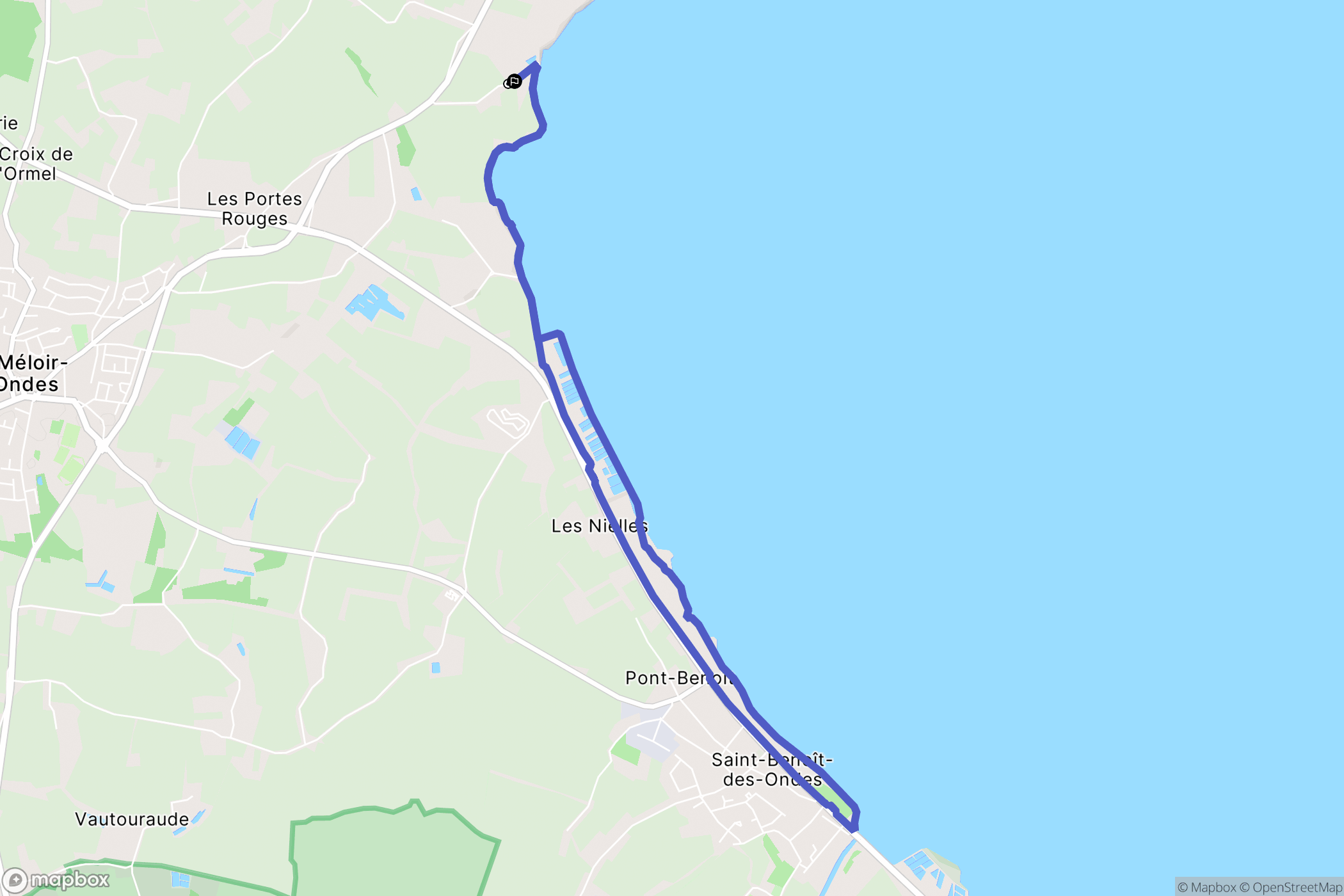 Saint-Méloir-des-Ondes : carte du parcours de randonnée - France