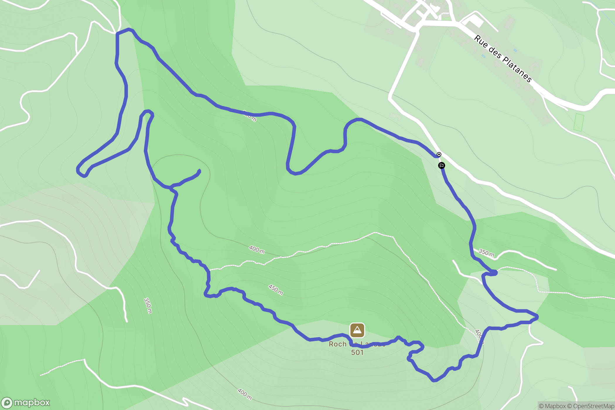 Lansac : carte du parcours de randonnée - France