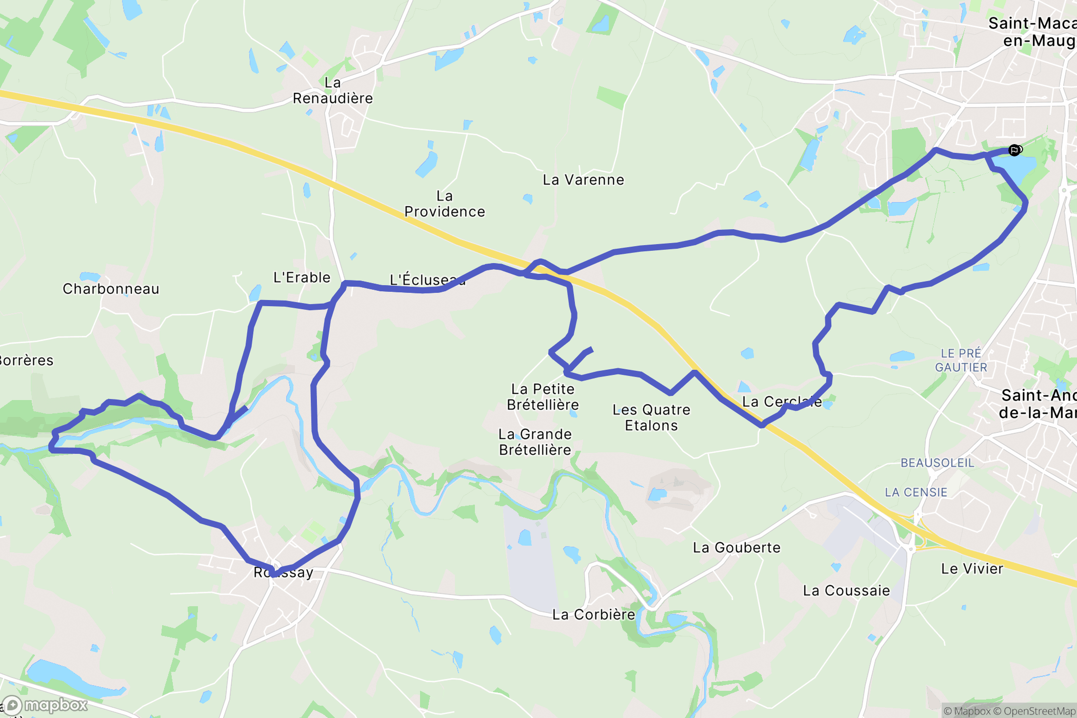 Sèvremoine : carte du parcours de randonnée - France