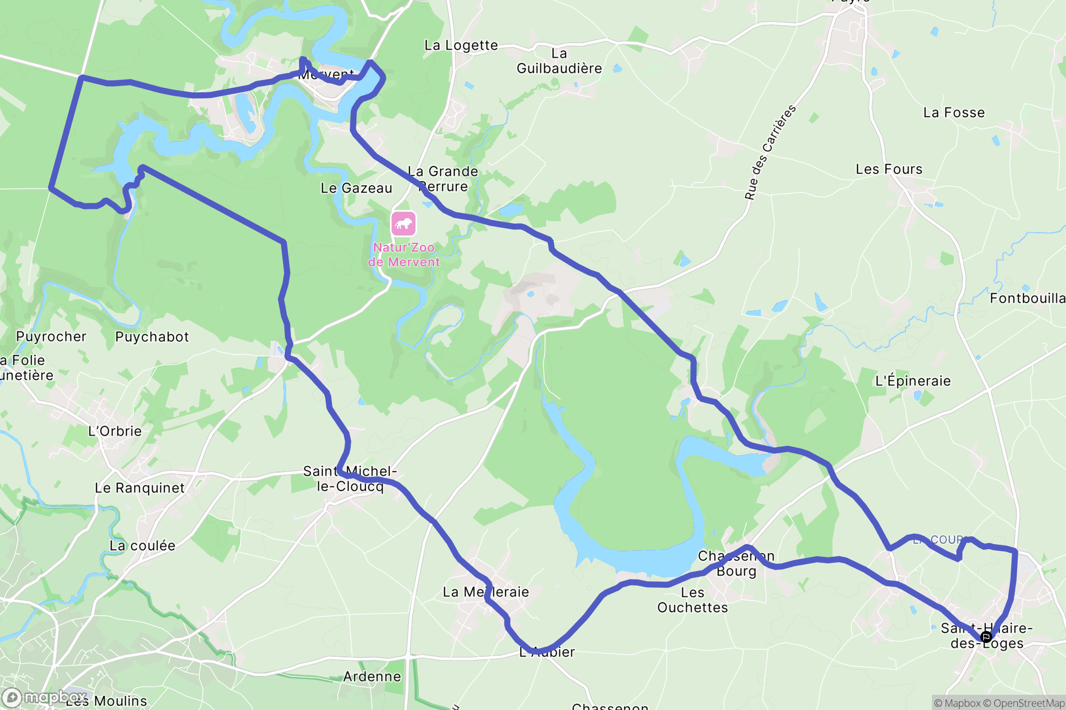 Saint-Hilaire-des-Loges : carte du parcours de randonnée - France