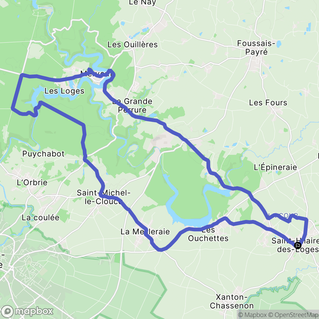 Saint-Hilaire-des-Loges : carte du parcours de randonnée - France