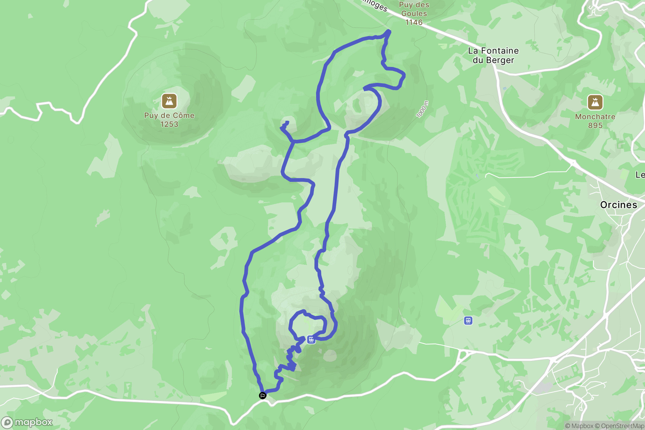 Ceyssat : carte du parcours de randonnée - France