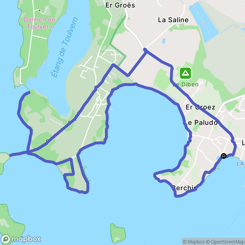 Larmor-Baden : carte du parcours de randonnée - France