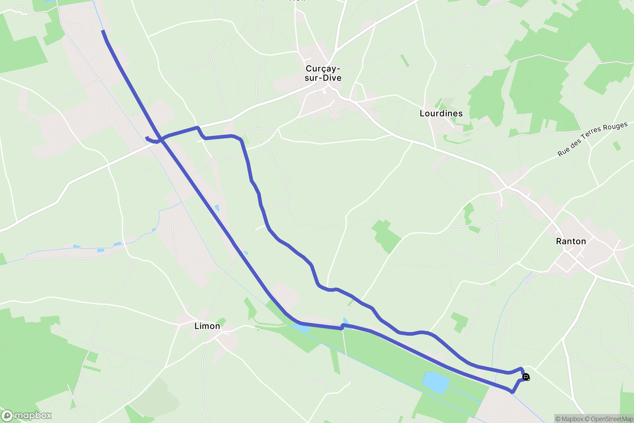 Ranton : carte du parcours de randonnée - France