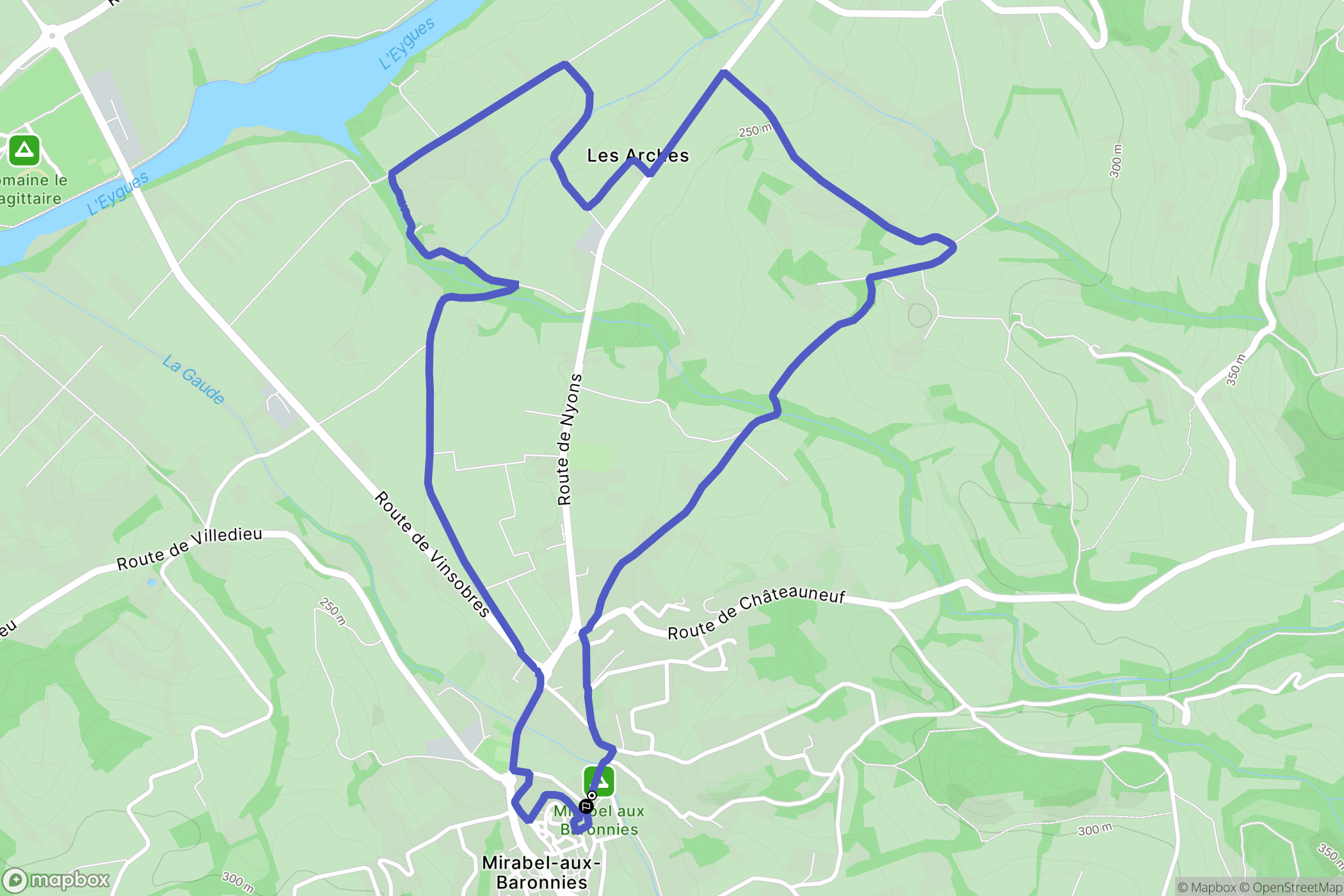 Mirabel-aux-Baronnies : carte du parcours de randonnée - France