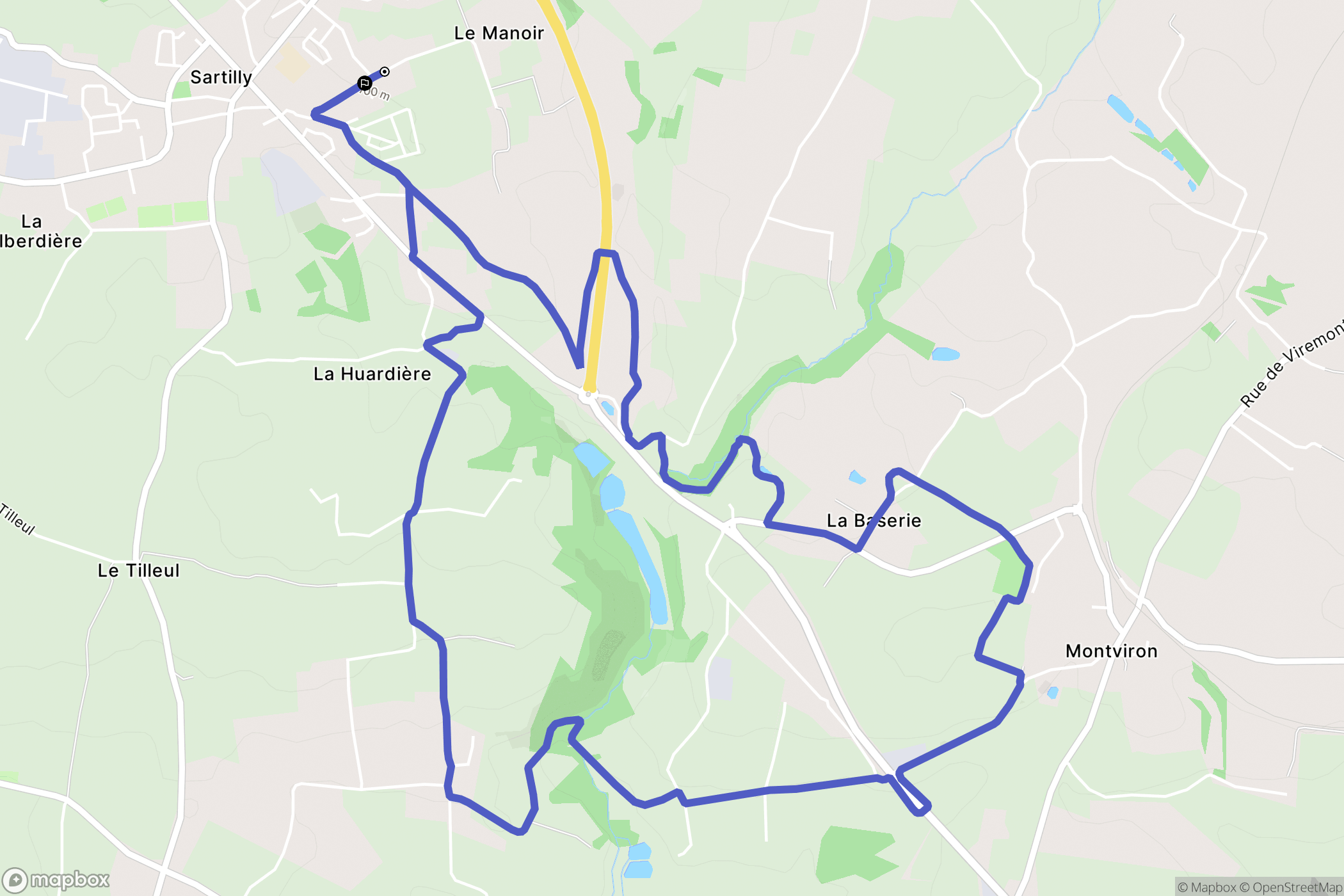 Sartilly-Baie-Bocage : carte du parcours de randonnée - France