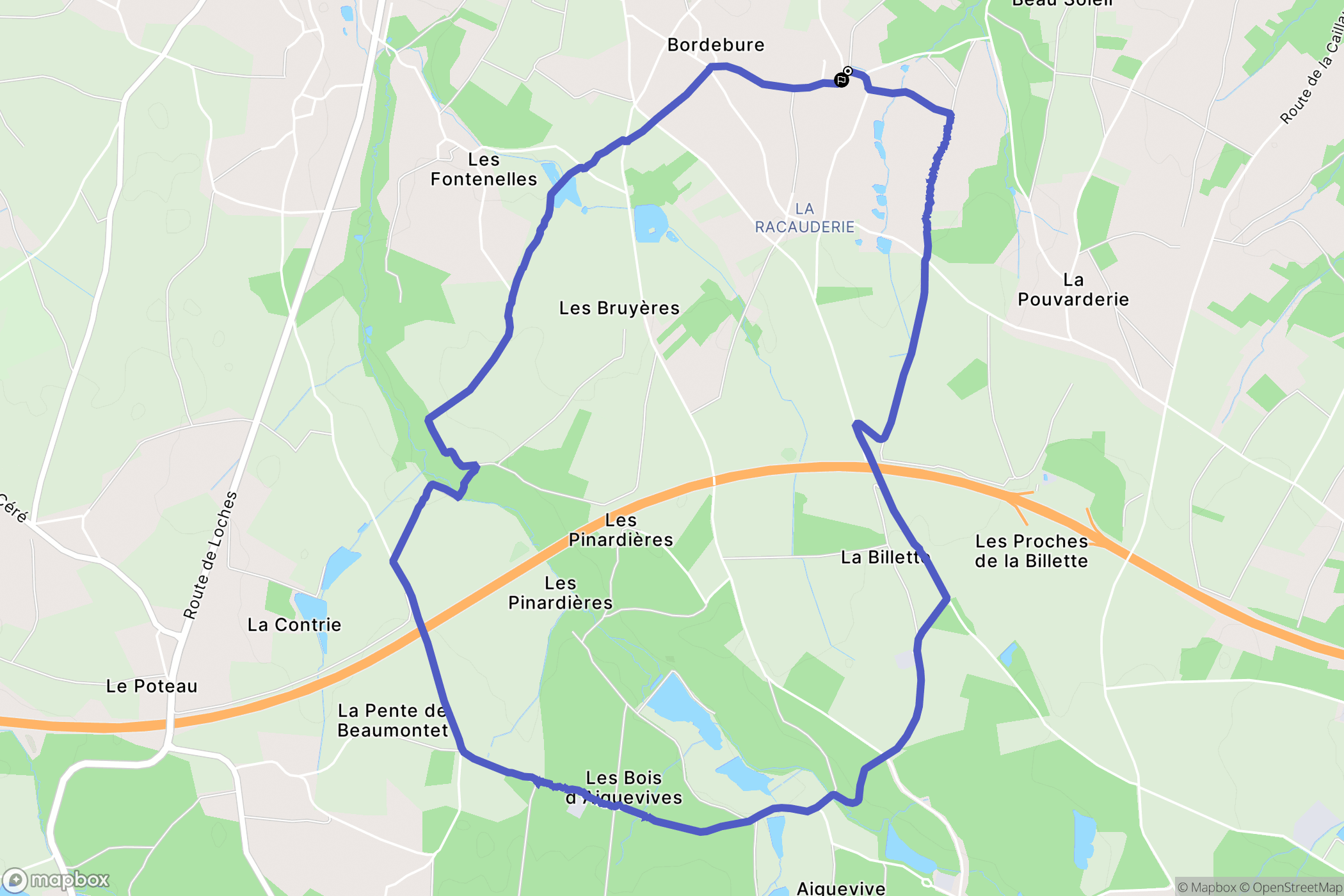 Saint-Julien-de-Chédon : carte du parcours de randonnée - France