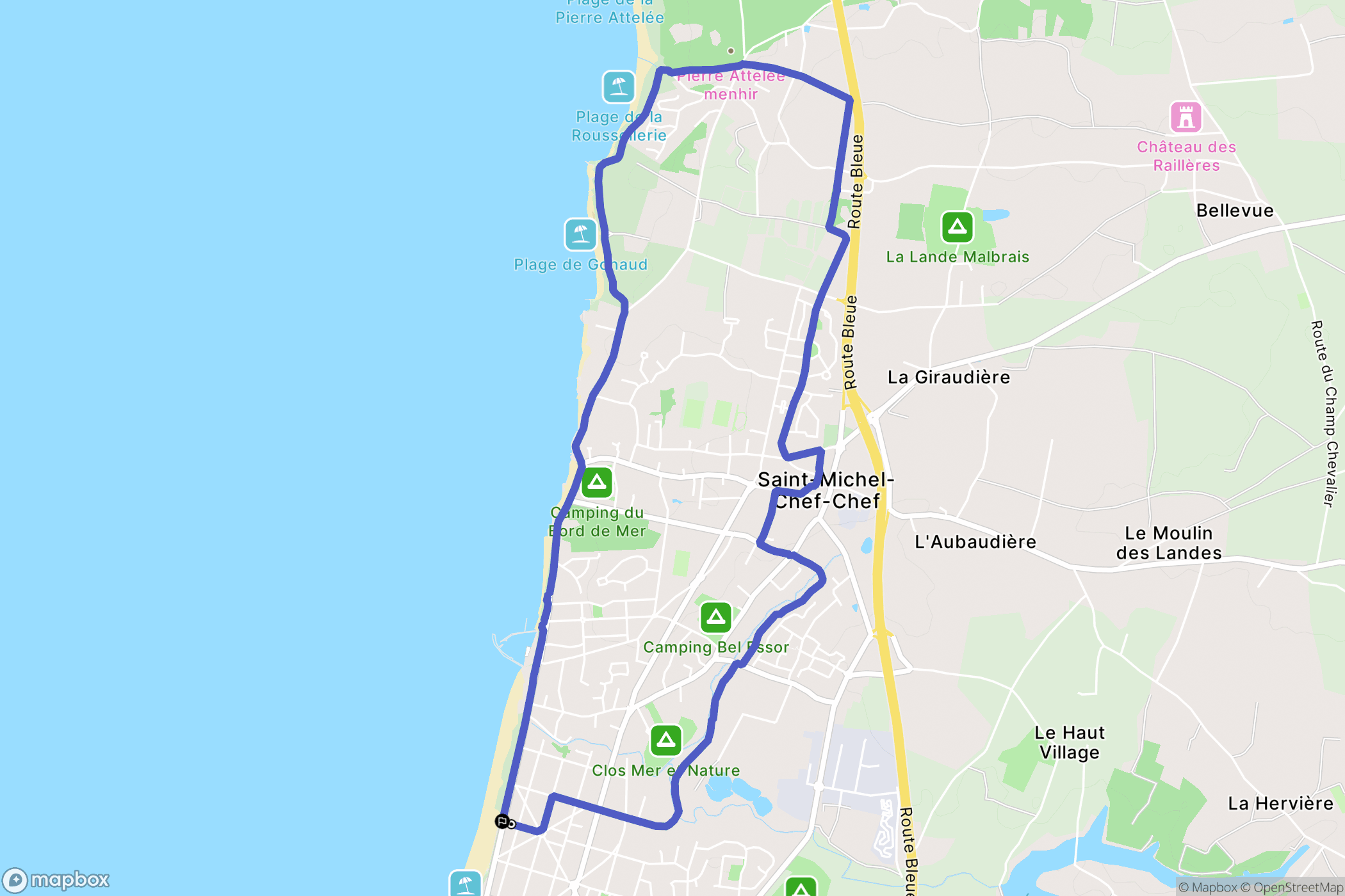 Saint-Michel-Chef-Chef : carte du parcours de randonnée - France