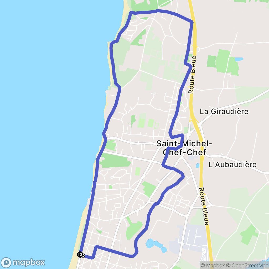 Saint-Michel-Chef-Chef : carte du parcours de randonnée - France