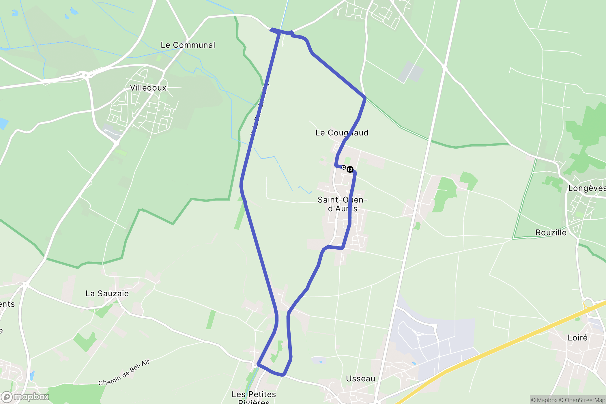 Saint-Ouen-d'Aunis : carte du parcours de randonnée - France