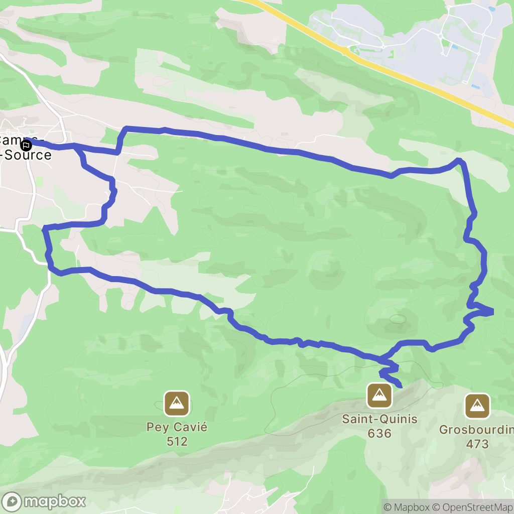 Camps-la-Source : carte du parcours de randonnée - France