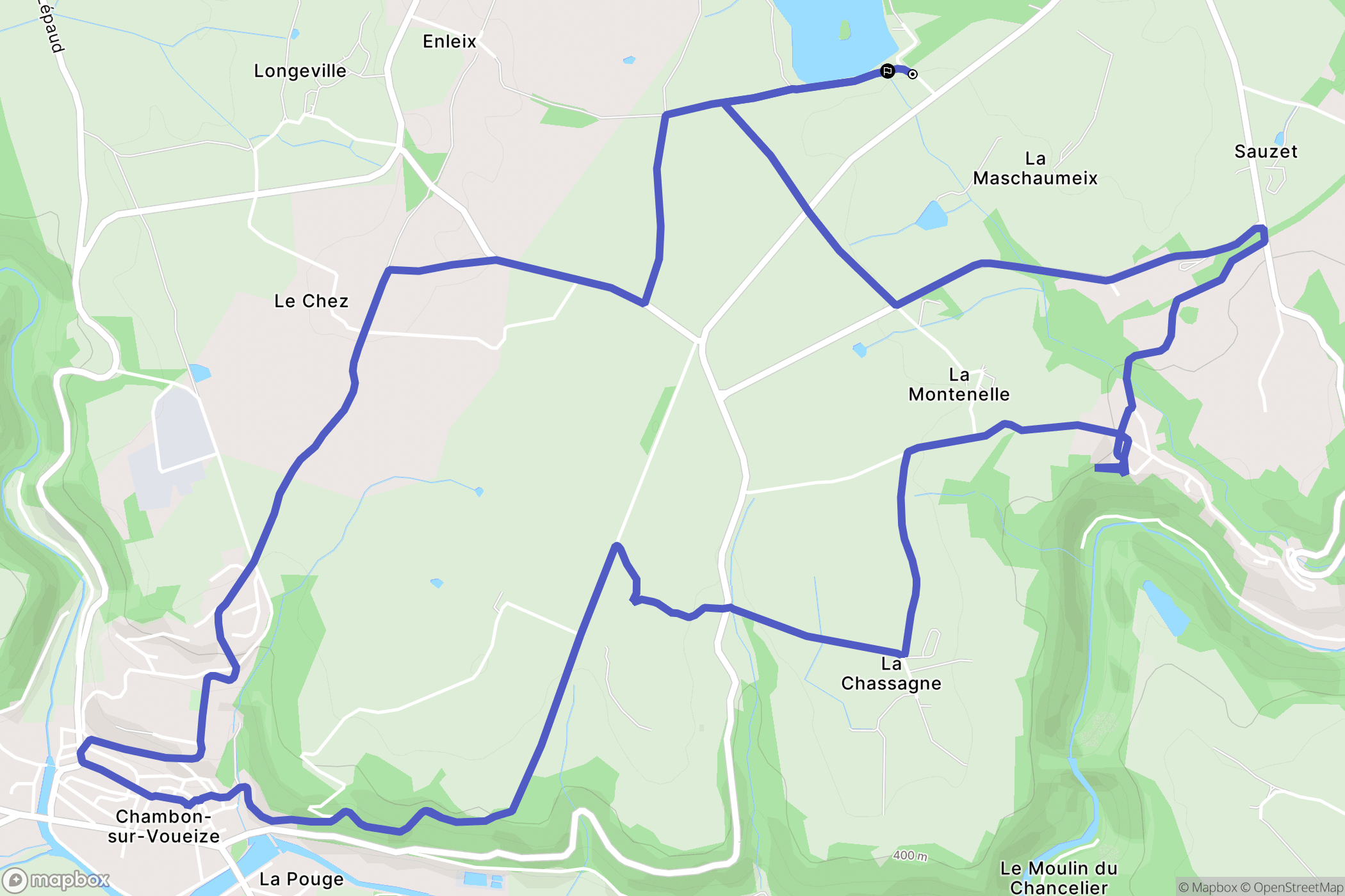 Budelière : carte du parcours de randonnée - France