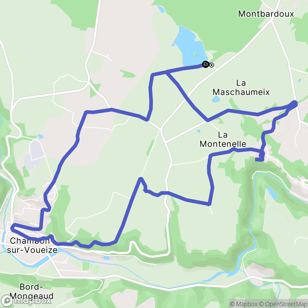 Budelière : carte du parcours de randonnée - France