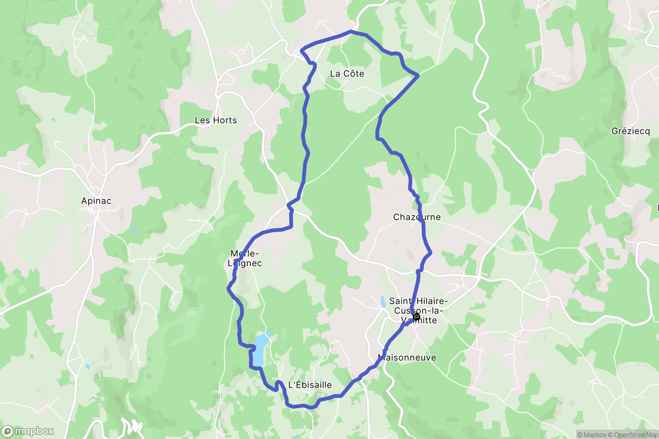 Saint-Hilaire-Cusson-la-Valmitte : carte du parcours de randonnée - France