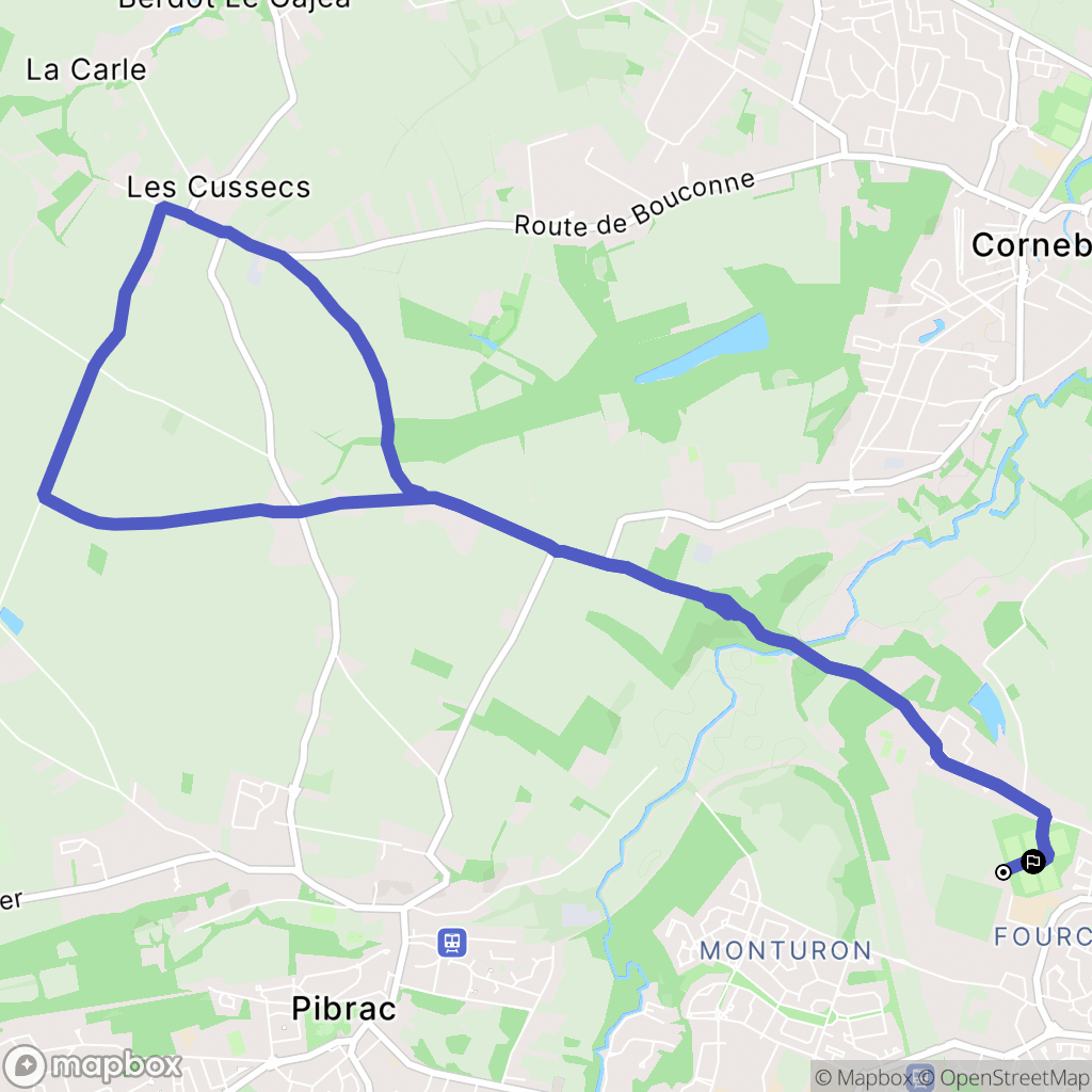 Colomiers : carte du parcours de randonnée - France