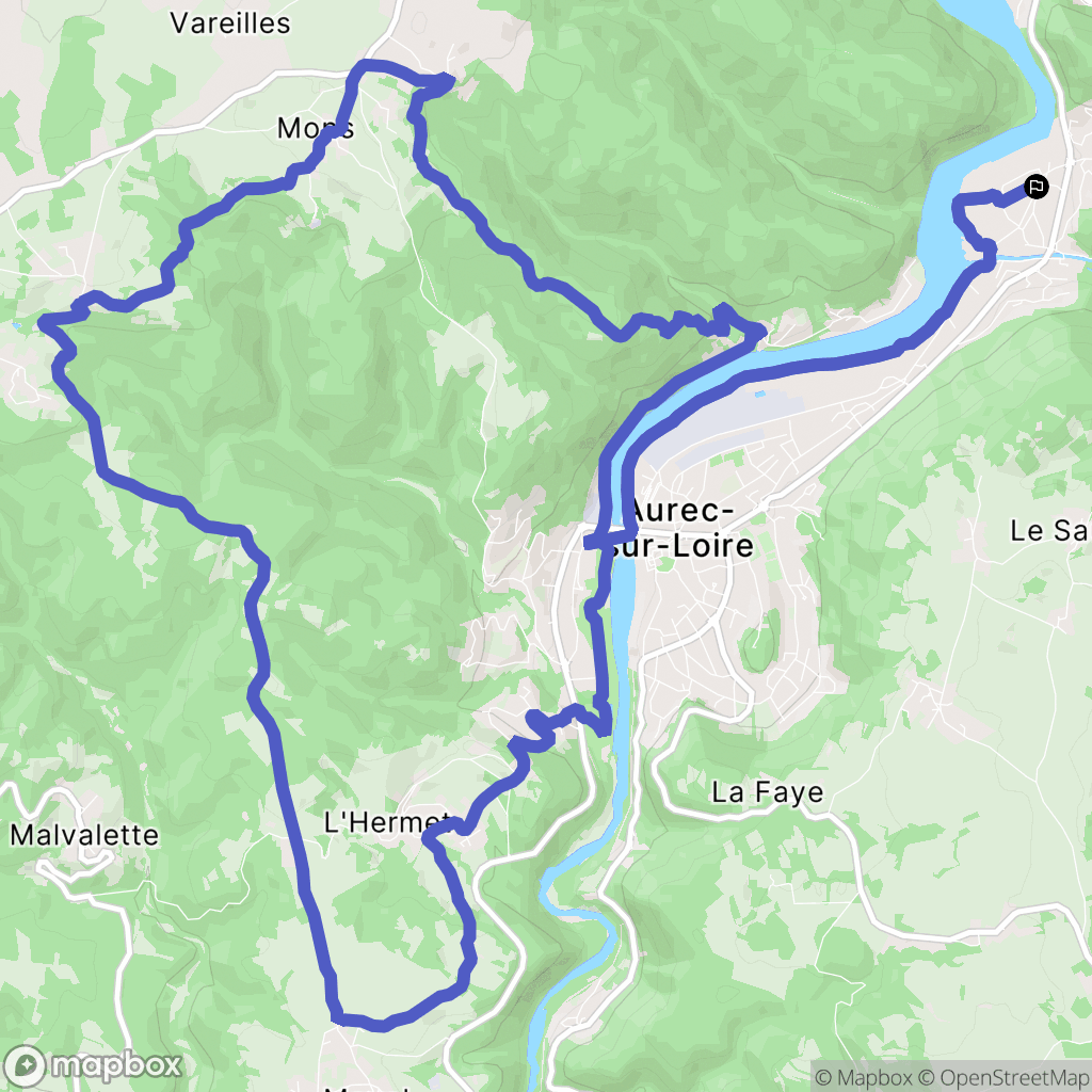 Aurec-sur-Loire : carte du parcours de randonnée - France