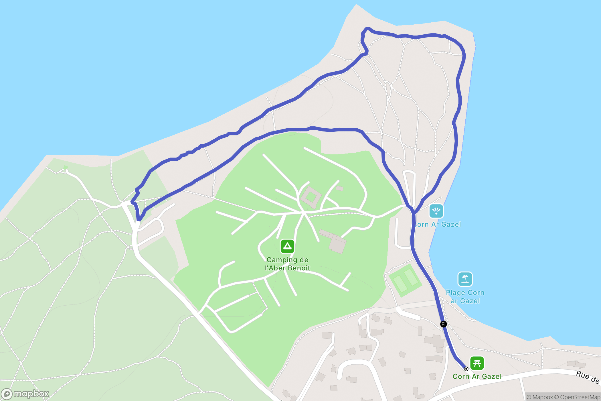 Saint-Pabu : carte du parcours de randonnée - France