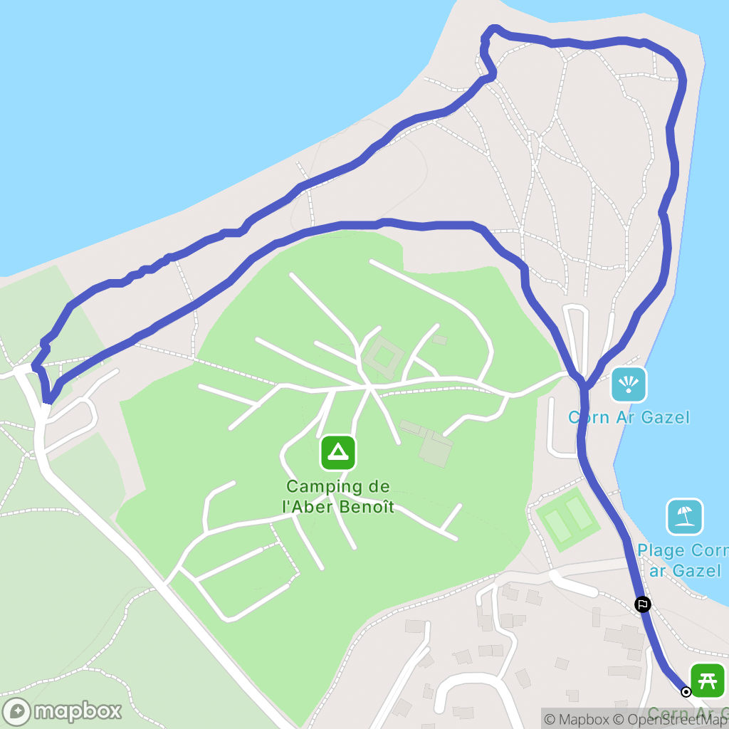 Saint-Pabu : carte du parcours de randonnée - France