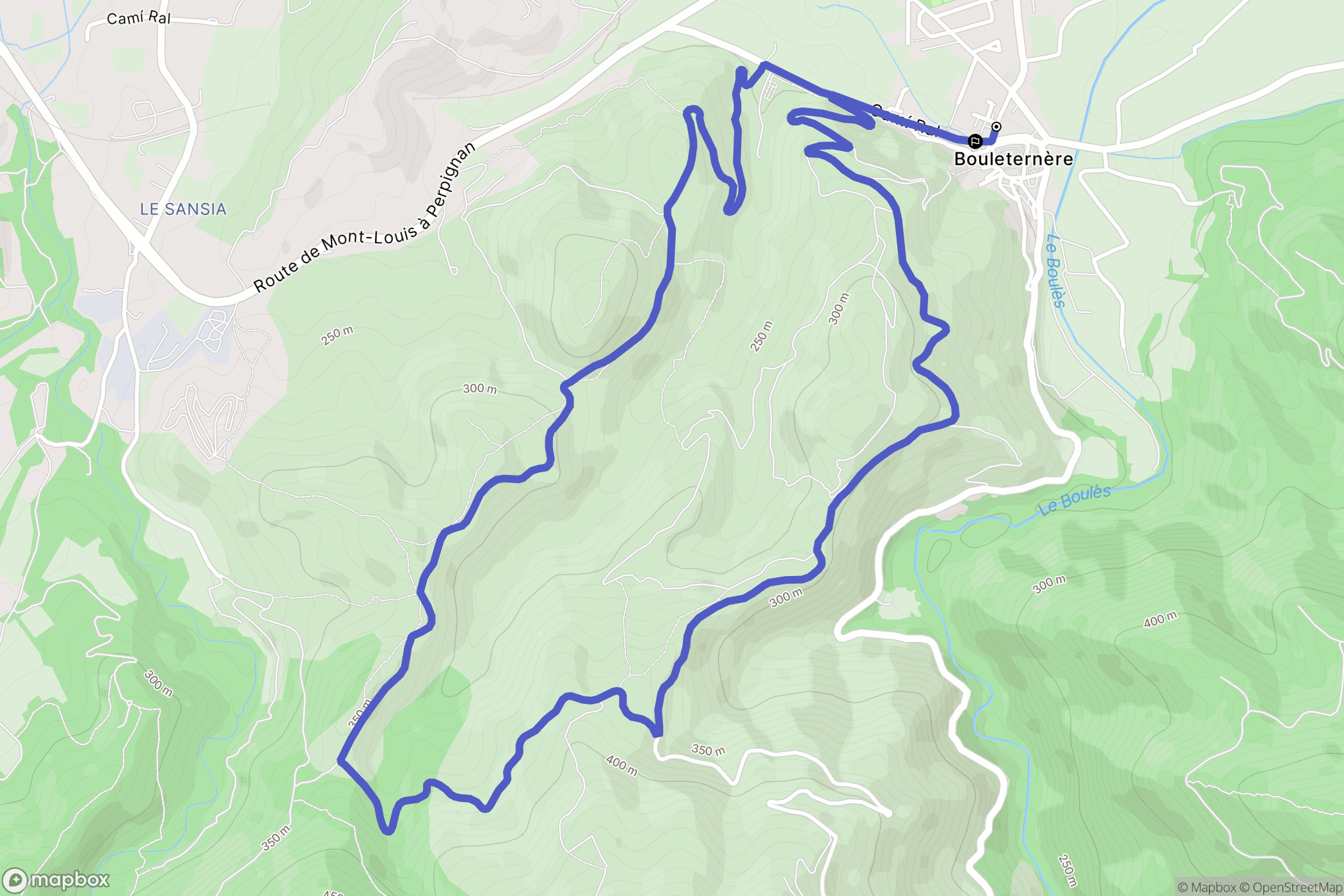 Bouleternère : carte du parcours de randonnée - France