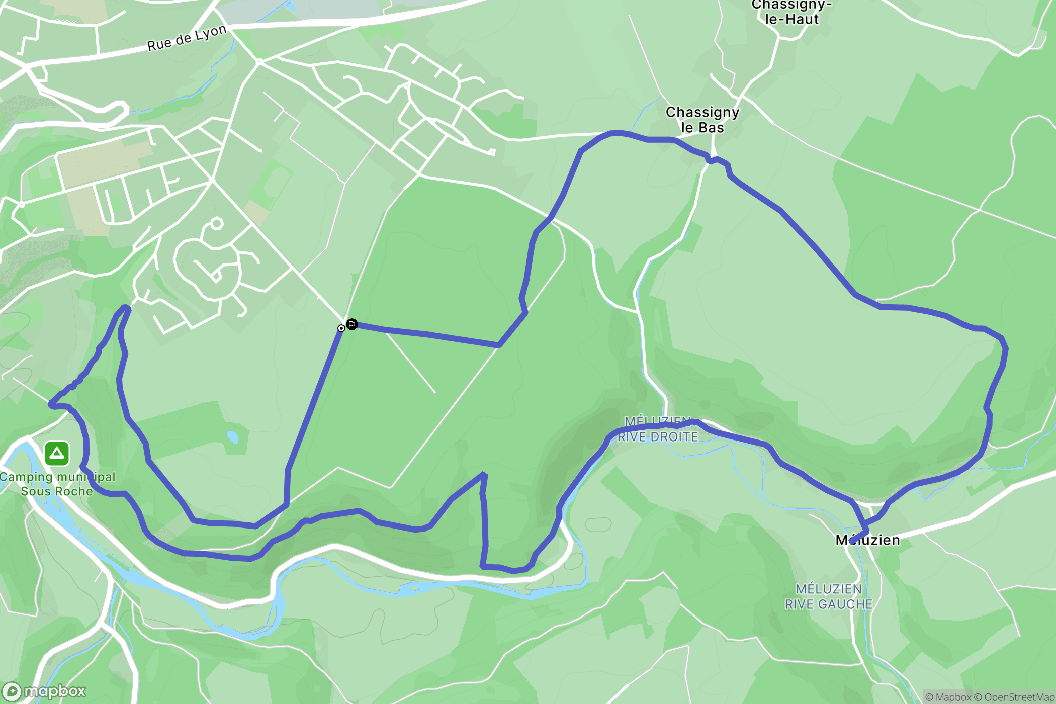 Avallon : carte du parcours de randonnée - France