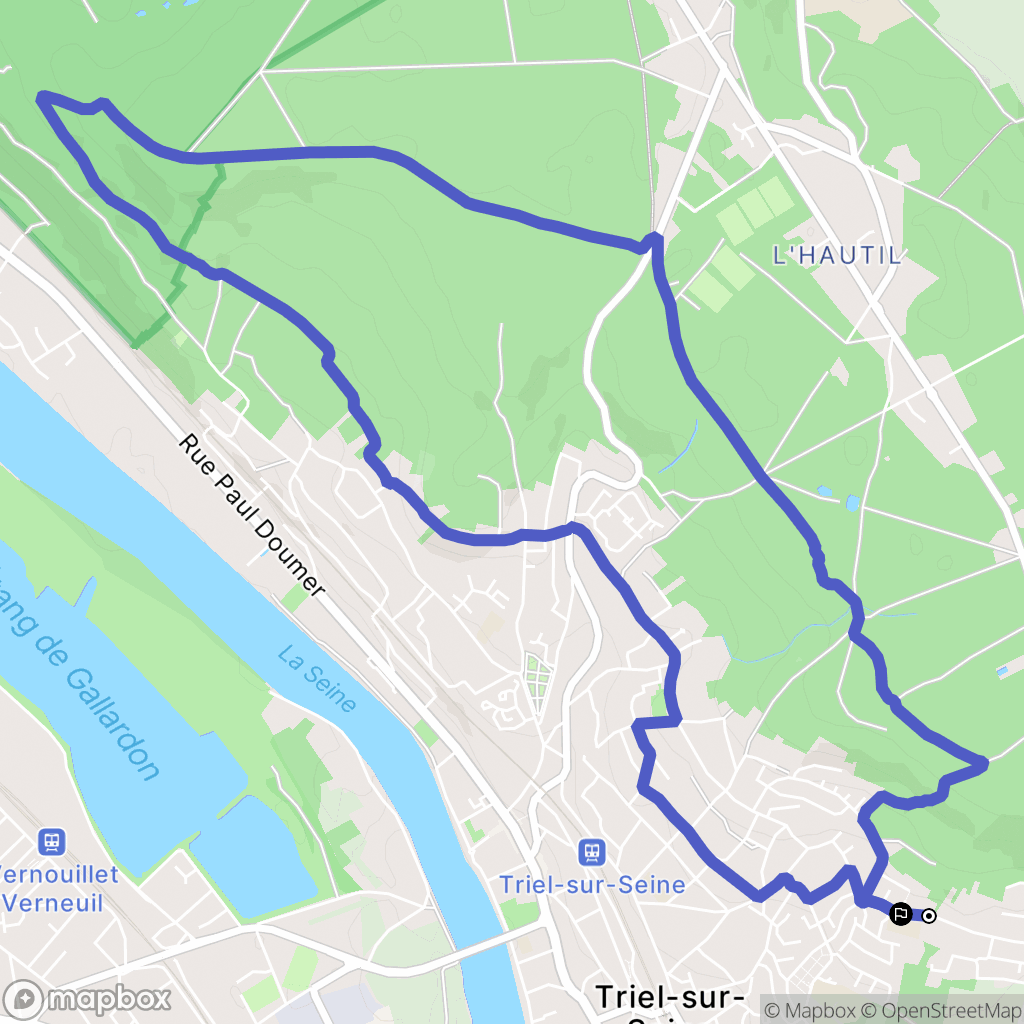 Triel-sur-Seine : carte du parcours de randonnée - France