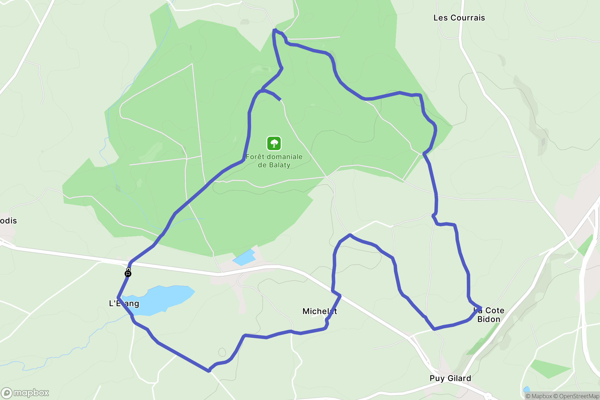 Ars-les-Favets : carte du parcours de randonnée - France