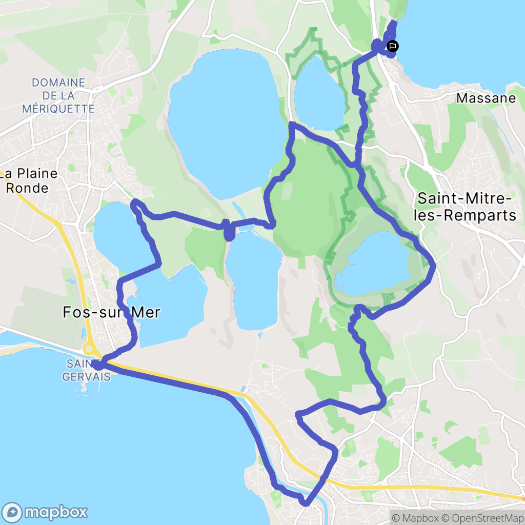 Istres : carte du parcours de randonnée - France