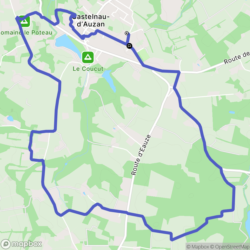 Castelnau-d'Auzan-Labarrère : carte du parcours de randonnée - France