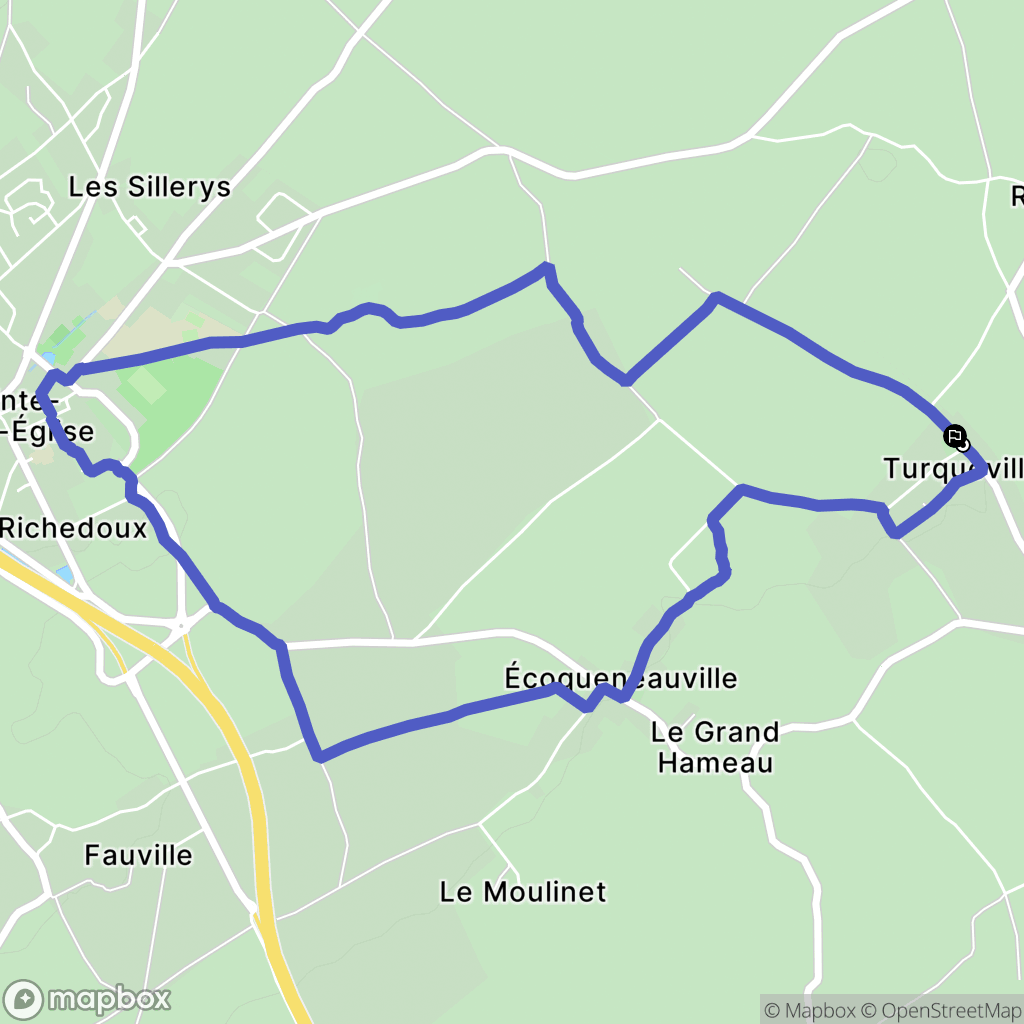 Turqueville : carte du parcours de randonnée - France
