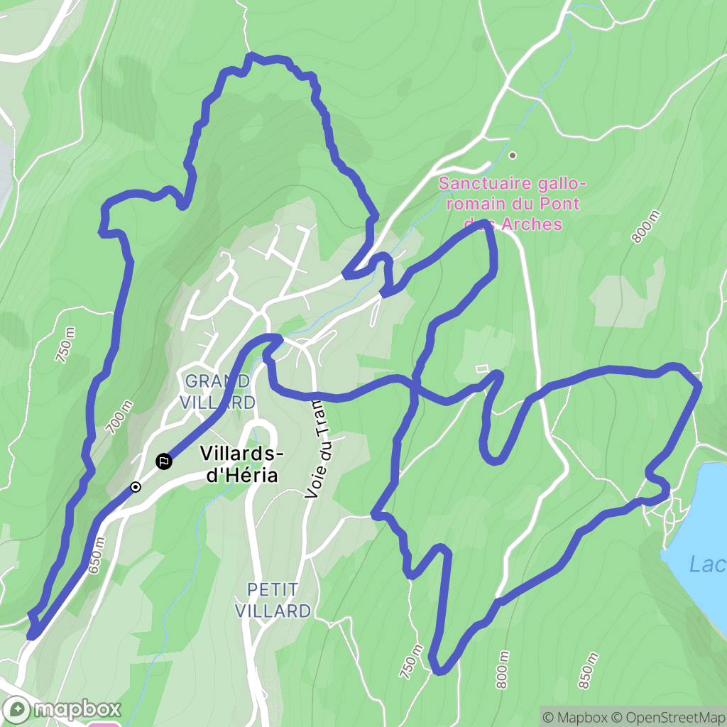 Villards-d'Héria : carte du parcours de randonnée - France