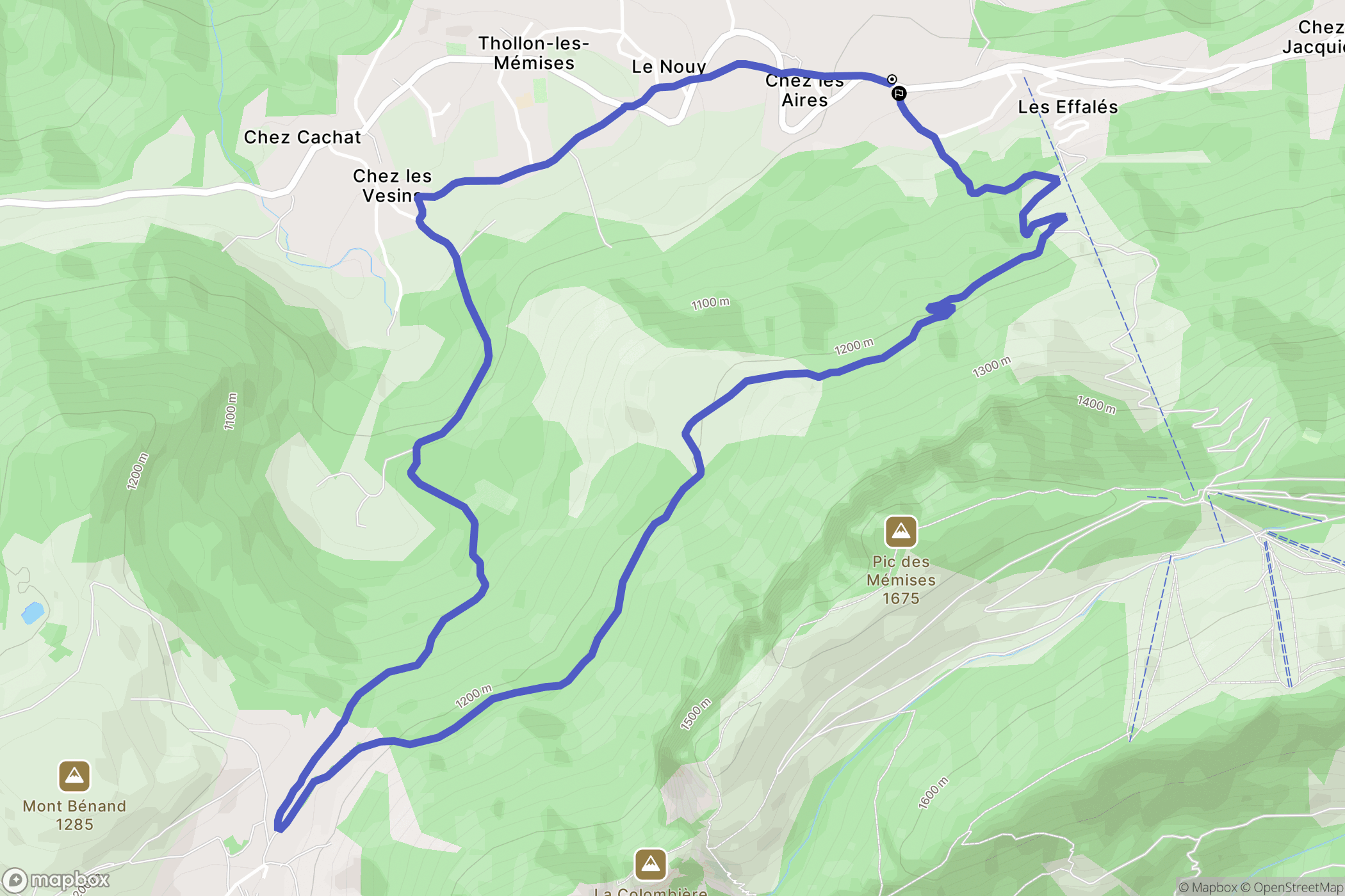 Thollon-les-Mémises : carte du parcours de randonnée - France